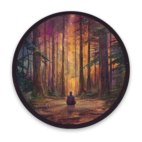 Meditating Ray Art Design 2 Foldable Round Mat Washable Throw Rugs Non-Slip Soft Floor Mats for Entryway Laundry Living Room Kid‘s Room Nursery Gift - color: Design 2, size: L (39"- Diameter)