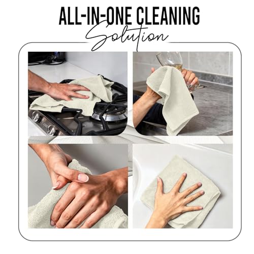 RIVERSIDE Pack of 24 Wash Cloths for Showering, 12 x 12 Inches, Super Soft & Absorbent, 100% Cotton Washcloths Premium Quality Flannel Face Cloths for Bathroom, Gym, Spa (Cannoli Cream, 24 Pack) - color: Cannoli Cream