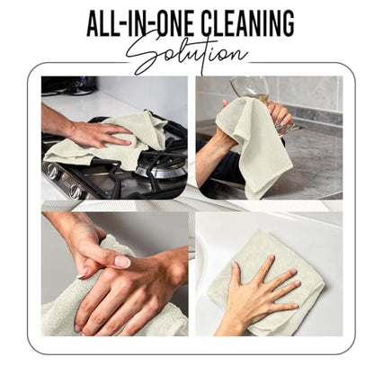 RIVERSIDE Pack of 24 Wash Cloths for Showering, 12 x 12 Inches, Super Soft & Absorbent, 100% Cotton Washcloths Premium Quality Flannel Face Cloths for Bathroom, Gym, Spa (Cannoli Cream, 24 Pack) - color: Cannoli Cream
