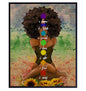 Black Art for African American Women - Boho Positive Affirmations Zen Meditation Decor - Inspirational Afro Yoga Wall Art - New Age Hippie Chakra Room Decor - Personal Growth Uplifting Spiritual Gifts - size: 8"L x 10"W