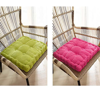 Jhorxa 18x18inch(Set of 2) Square Tufted Floor Pillow Chair Pad Sofa Cushion Tatami Floor Cushion Purple Cushion for Living Room Bed Balcony Outdoor Children's Play Area Car etc. (Orange)