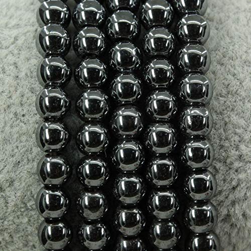 Keleny Gem Semi Precious Gemstones 4mm Round Beads Crystal Stretch Bracelet 7 Inch Unisex - color: Black Hematite