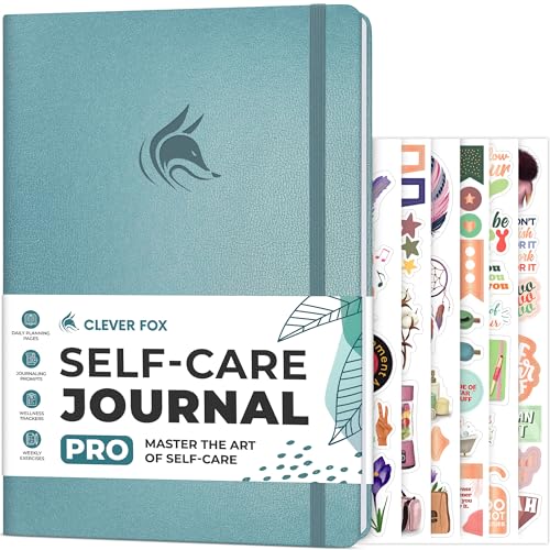 Clever Fox Self-Care Journal PRO – Wellness & Daily Reflection Notebook – Mental Health, Meditation & Mood Journal for Women, 7x10” (Aquamarine)