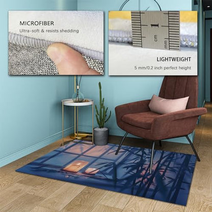 Meditation Area Rugs Relaxing Rugs for Room Decor Modern Non-Slip Carpets Ultra-Thin Machine Washable Rug for Living Room Decor 2'x4' - size: 2' x 4' (Rectangular)