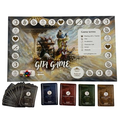 Reflection & Therapy Board Game for Self-Discovery & Life Decisions | Meditation Game with Oracle Cards Inspired by Bhagavad Gita | Spiritual Gift for Yogis & Seekers | 1–8 Players