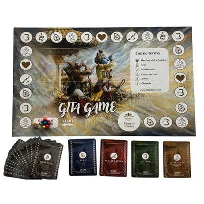 Reflection & Therapy Board Game for Self-Discovery & Life Decisions | Meditation Game with Oracle Cards Inspired by Bhagavad Gita | Spiritual Gift for Yogis & Seekers | 1–8 Players