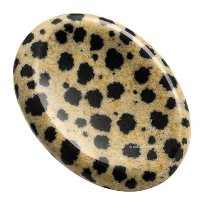 Amazing Gemstone Dalmatian Jasper Worry Stone, Healing Crystals - Piedra Crystal Fidget for Gift, Meditation, Calming, Relaxation, Stress Relief - color: Dalmatian Jasper