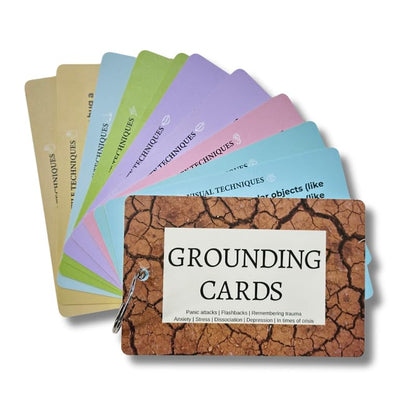 Coping Skills Cards for Anxiety & Stress Relief – Mindfulness, Meditation & Self-Care Tools for Trauma, BPD, DID, PTSD | Mental Health Therapy Gift for Adults & Teens