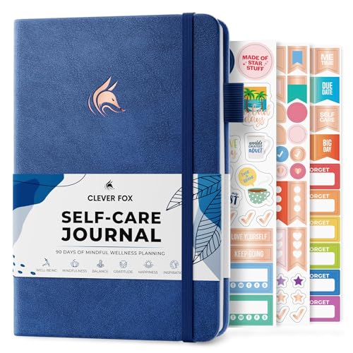 Clever Fox Self-Care Journal – Daily Reflection Notebook – Mental Health & Personal Development Planner, Meditation & Mood Log, A5 (Mystic Blue) - color: Mystic Blue, size: A5 (5.8'' x 8.3'')