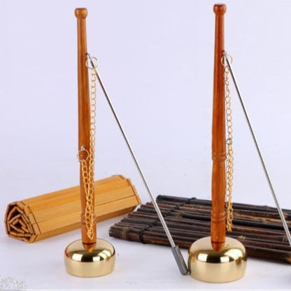 Brass Meditation Hand Bell – Professional Handheld Percussion Instrument with Clear Resonant Tone, Traditional Design for Sound Healing, Yoga Practice, Mindfulness Sessions