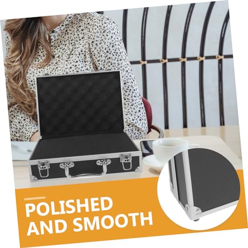 Portable Aluminum Alloy Briefcase with Padded Interior for Safe Storage of Instruments and Tools Lightweight Design for Easy Transportation for Office and Home Use