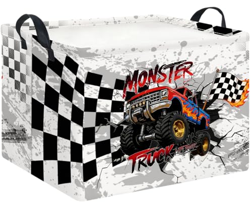 Rectangle Storage Basket with Handles,Collapsible Storage Bin,Books Box,Gift Basket(Black Race Car) - color: Black Race Car