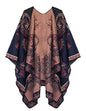 Urban CoCo Women's Color Block Shawl Wrap Open Front Poncho Cape - color: Series 29-navy Blue