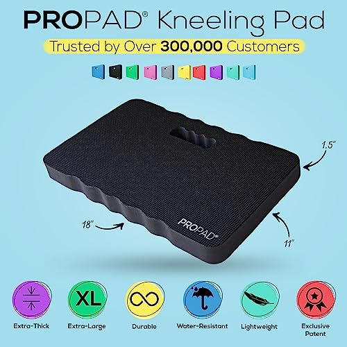 Thick Kneeling Pad, Garden Kneeler for Gardening, Bath Kneeler for Baby Bath, Kneeling Mat for Exercise & Yoga, Knee Pad for Work, Floor Foam Pad, Extra Large (XL) 18 x 11 x 1.5 Inches, Black