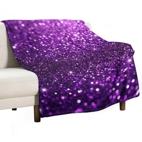 Fashion Bed Sofa Couch Cover, Unisex Blanket, Beautiful Dark Purple Bling Glitter Sparkles Pattern Lightweight Flannel Blanket - color: Color58, size: 30"x40"