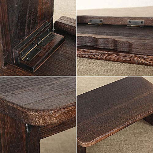 Solid Wood Folding Meditation Bench, Meditation Bench with One Kneeling Seat on The Floor for Deep Meditation, Folding Yoga Stool