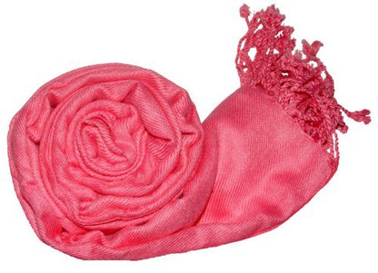 Peach Couture Women’s Pashmina Shawl Wrap – Warm Long Large Scarf for Evening Dress, Bridesmaid, Wedding & Bridal Wear - color: Hot Pink