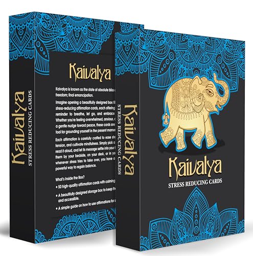 Kaivalya Stress Relief Positive Affirmations Cards for Women, Set of 50 Inspirational Daily Affirmation Card for Women Self Care and Meditation, Unique Motivational Gift
