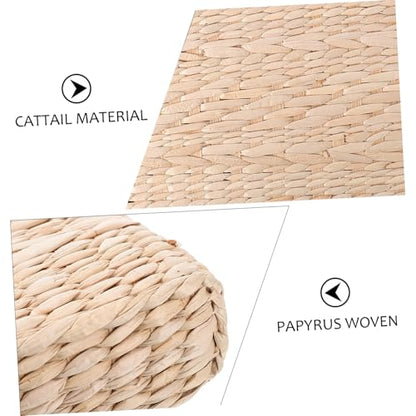 Happyyami 1pc Handmade Woven Meditation Cushion Decorative Yoga Mat Straw Mat for Home Use Thick for Meditation Floor Seating and Home