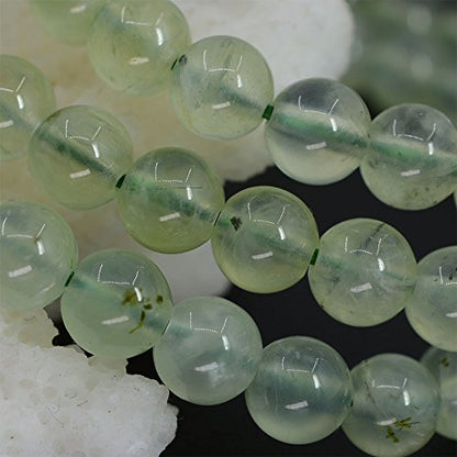 Justinstones Gem Semi Precious Gemstone 6mm Round Beads Stretch Bracelet 6.5 Inch - color: A Grade Prehnite