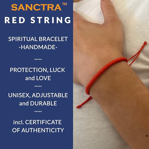 Red String Bracelet, Protection, Luck and Love, Handmade in the Holy Land, Hindu, Buddhist and East Asian Faith Symbol, Evil Eye Strand for Men and Women, Spiritual and Adjustable Bracelet, with CoA - style: Red String Bracelet - Vajra Knots