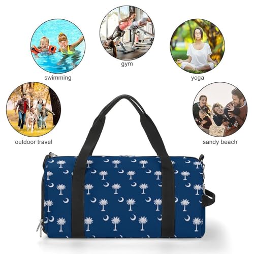South Carolina Flag Art Large Capacity Portable Fitness Bag, Easy to Carry - color: South Carolina Flag art