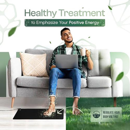 LuxeCraft Grounding Mat for Feet – Anti-Slip PU Leather | Earthing Mat with Tester Pen, Wrist Band & Connection Cord | Grounding Mat for Better Sleep, Pain Relief & Wellness (Large Size 24’’x16’’)