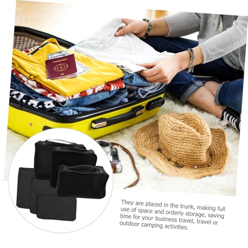 FOMIYES Closet Organizer Bag Set 6pcs Storage Bag Window Fabric Storage Bin for Blankets Clothes Luggage