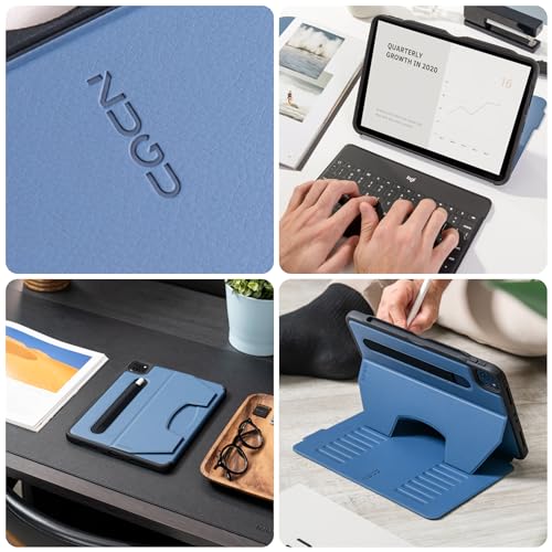 ZUGU Case iPad Pro 11 Inch Case, 1st/2nd/3rd/4th Generation 2018/2020/2021/2022, Slim Protective Cover, Wireless Apple Pencil Charging, Convenient Magnetic Stand. Sleep/Wake Cover, Slate Blue - color: Slate Blue