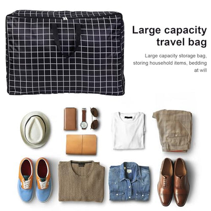 2pcs Oxford Cloth Duvet Storage Bag Large Capacity Moving Bag Zippered for Clothes Blankets Moisture Protection Dustproof Stylish Home Decor