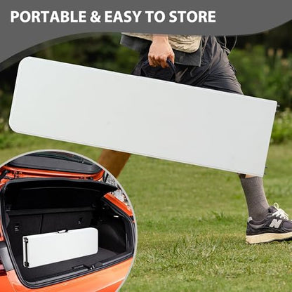 6ft Plastic Folding Bench with Carrying Handle & Lock, Portable Outdoor Bench in Garden Picnic Camping Dining Party Seat, Waterproof Bench for Soccer Activities, Firm and Durable (2Pack C) - size: 2Pack C