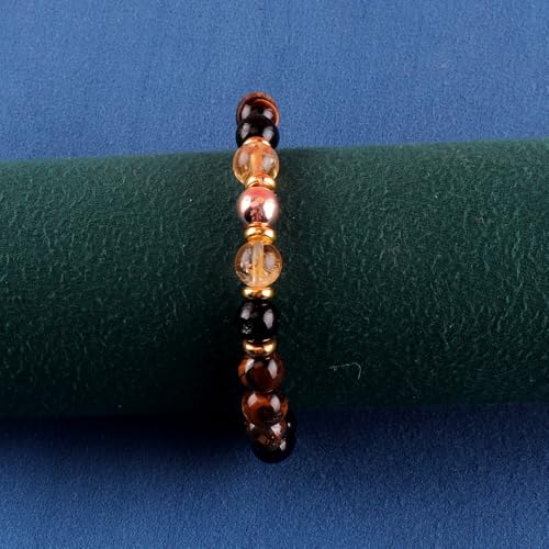 KSQS Healing Stone Bead Bracelet for Women, Natural Gemstones Balance Protection Bracelet, Spiritual Crystal Beads Bracelet Anxiety Relief with Meaning Card - style: Confidence