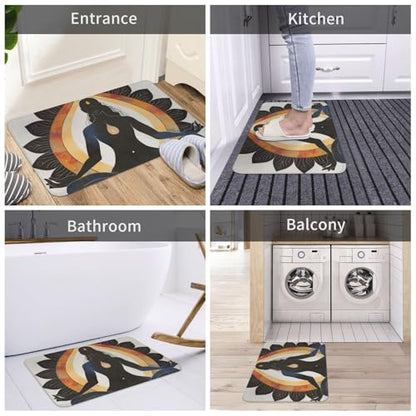 Yoga Meditation Printed Flannel Non - Slip Floor Mat 16x24in - Soft Plush Microfiber Rug for Every Indoor Space - color: Yoga Meditation