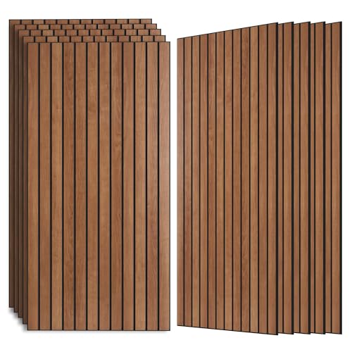 Wood Veneer Sound Panels, 10 Pack 47.2”x23.6” Wall Panels, Decorative Acoustic Panels for Walls, for Office,Home Theater,Studio,Living Room, Cherry(Mitred) - color: Mitred Cherry, size: 10 PACK