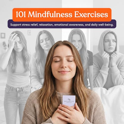 Special Supplies 101 Mindfulness & Meditation Cards Daily Self Care Kit for Stress & Anxiety Relief Relaxation Gifts for Teens and Adults Motivational Cards for Women -Positive Affirmations