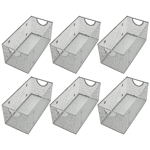 YBM Home Wire Mesh Storage Basket Organizer for CD and DVDs - 6 Pack - size: 11 in x 5.5 in x 5 in