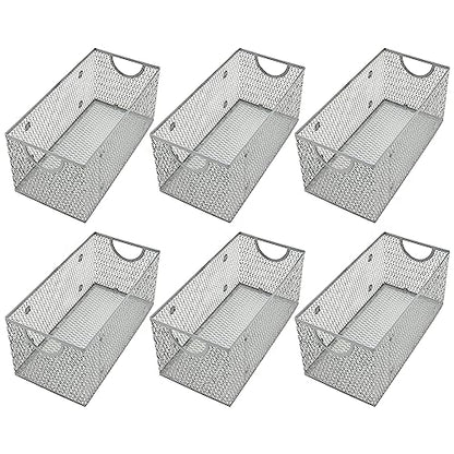 YBM Home Wire Mesh Storage Basket Organizer for CD and DVDs - 6 Pack - size: 11 in x 5.5 in x 5 in