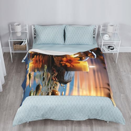 60"X50" Throw Blanket Plush Flannel Fleece Blanket Soft Lightweight Candles Meditation Stones Cozy Blankets for Bed Couch Sofa Travel - size: 60"x50"