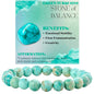 Bivei 8mm Beaded Bracelets for Women Handmade Semi Precious Natural Stone Stretch Elastic Jewelry Yoga Protection Gifts - color: Green Turquoise - Balance, size: Medium 6.8-7.3 inch