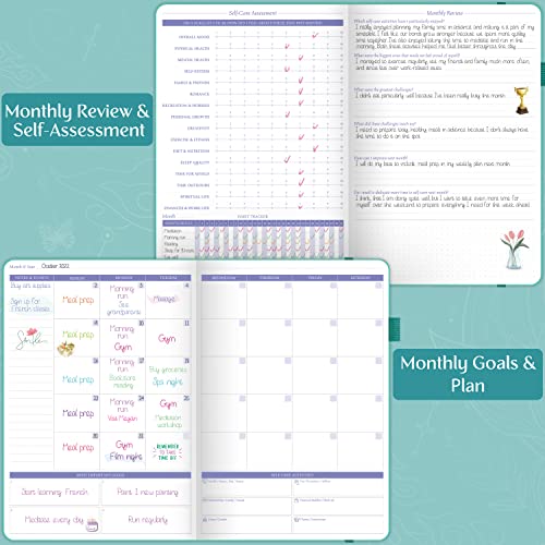 Legend Self-Care Journal – Guided Daily Reflection Journal to Support Mental & Physical Health – Daily Mood, Meditation & Personal Development Notebook – 7.1x10.5”, Lasts 3 Months (Turquoise) - color: Turquoise