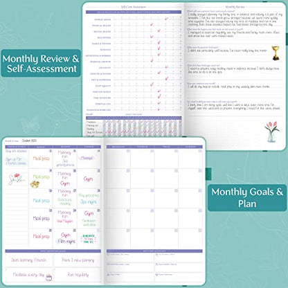 Legend Self-Care Journal – Guided Daily Reflection Journal to Support Mental & Physical Health – Daily Mood, Meditation & Personal Development Notebook – 7.1x10.5”, Lasts 3 Months (Turquoise) - color: Turquoise