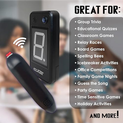 Digital Energy Wireless Handheld Game Buzzer System - Console Displays First Buzz-in - Great for Jeopardy, Family Feud, Trivia and Buzz Games - 8 Joystick Buzzers - size: 8 Player