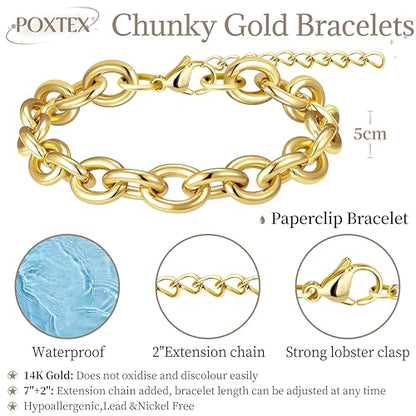 3mm Diamond Classic Tennis Bracelet for Women Dainty, Gold Jesus Cross Bracelets Trendy, 14K Gold Plated Heart/Evil Eye/Pearl/Starfish & Seashell Charm Bracelets for Women Bulk - style: Gold Paperclip
