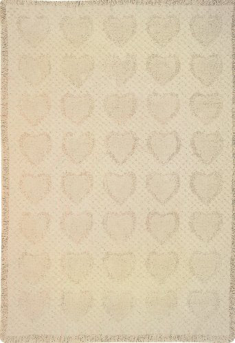 Manual 46 X 60-Inch Throw, Basketweave Heart in Natural Cotton