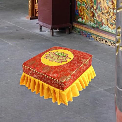 Prayer Stool Meditation Floor Seat with Washable Cover Ergonomic Multipurpose Kneeling Meditation Stool for Relaxing Sitting 18.50x18.50x9.84inch- Red Set