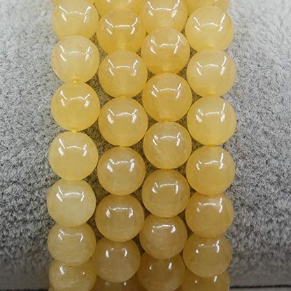 Keleny Gem Semi Precious Gemstones 8mm Round Beads Crystal Stretch Bracelets 7 Inch Unisex - color: Yellow Quartite