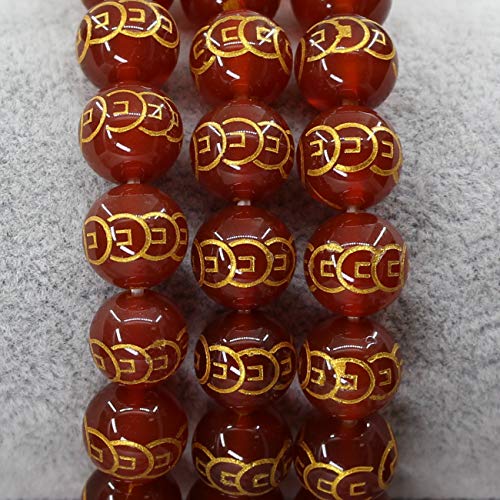 Keleny Fashion Crystal Man Women Stretch Bracelet 10mm Round Beads Rock Jasper 7 Inch Unisex - color: Dyed Red Agate Coated Coin Shape