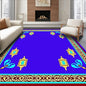 Flatwoven High Traffic Area Rug 4x6, Luxurious Juvenile Meditation Cushion with Symbols, Non Slip, Stain Resistant, Washable Area Rugs for Living Room, Bedroom (Blue, 4x6)