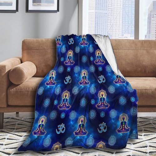 Adult Child Soft Cozy Blankets, Yoga Mandala Meditation Hippie Chakra Warm Throw Wrap Cover Throw Wearable Cuddle, Home Blanket - color: Pattern 13, size: 50x60inch-teens