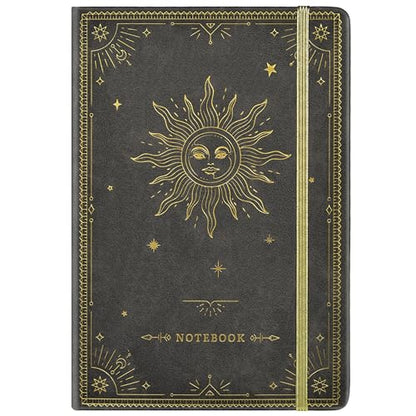 Artfan Ruled Notebook/Journal – Premium Thick Paper Faux Leather Classic Writing Notebook with Pocket + Page Dividers Gifts, Banded, Large, 144 Pages, Hard Cover, Lined (5.8''x 8.4'') - Dark Gray - color: Dark Gray